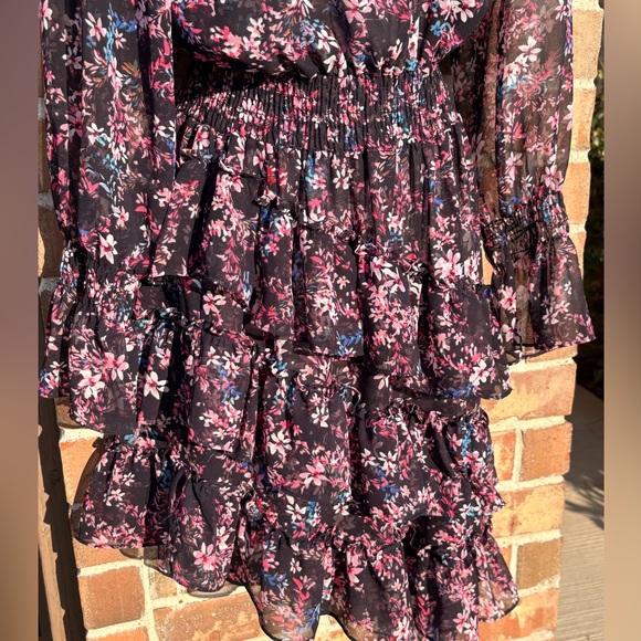 MISA LOS ANGELES Savanna Asymmetrical Mini Dress in Ditsy Multi small - Picture 9 of 11